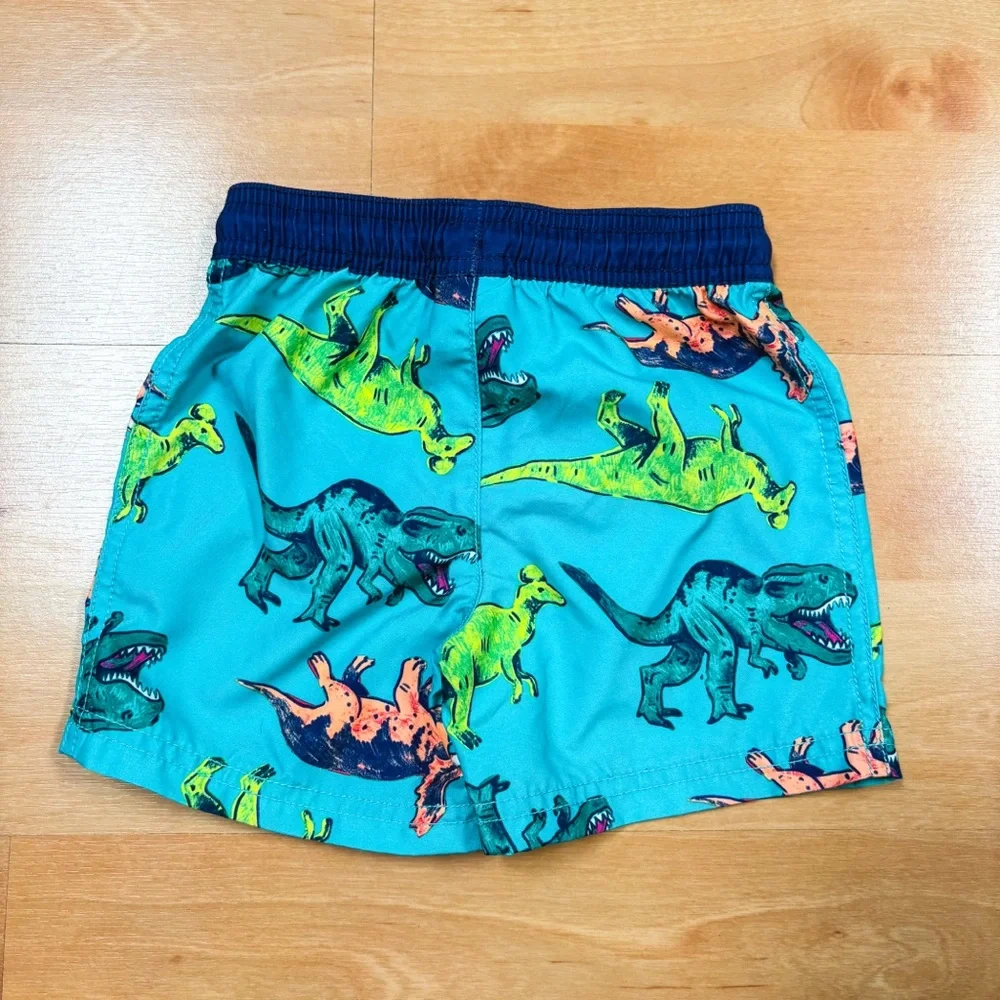 Carters Blue & Green 2-Piece Dinosaur Long Sleeve Rashguard & Swim Trunk Set 24M